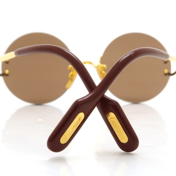 Cartier Signature C De Cartier Sunglasses None Prescription Round GP Gold With
