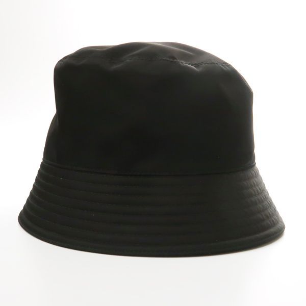 Prada Bucket Hat 1hc137 2DMI Bucket Hat Re-nylon Nylon M Size Triangle Plate