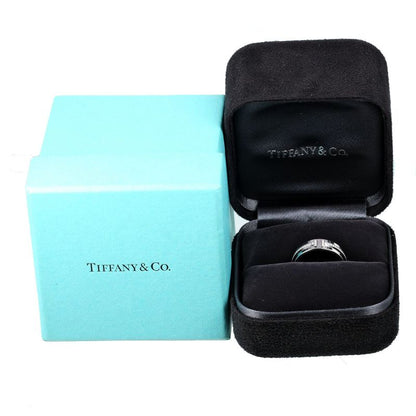 Tiffany & Co T Wide 18kwhite Gold × Diamond #10 Ladies 6.92g Ring