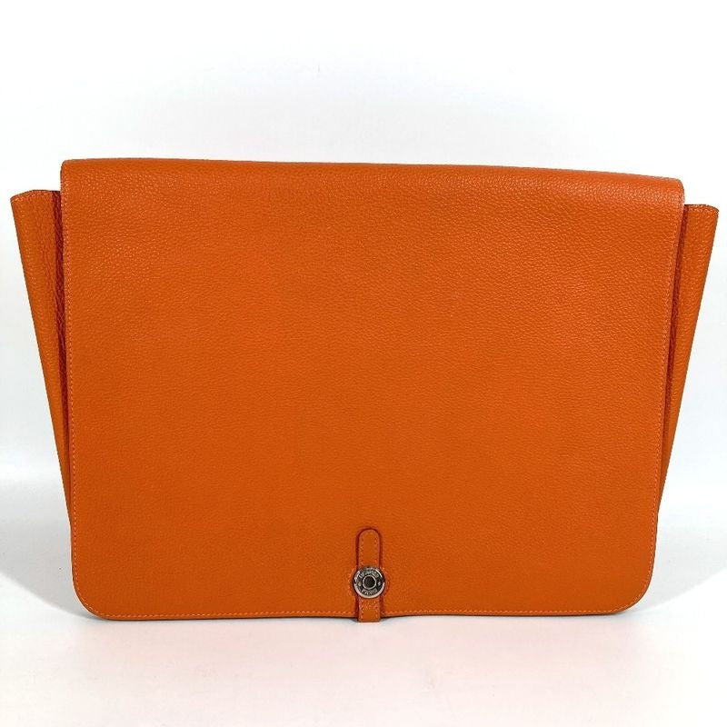 Hermes Clutch Bag Dogon Meeting Taurillon Clemence Orange