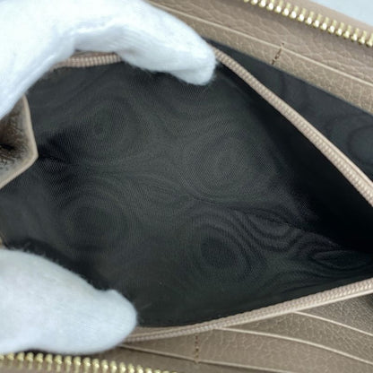 Gucci Long Wallet GG Nylon 456117 PVC Leather Pink Brown Chien Pan Gold