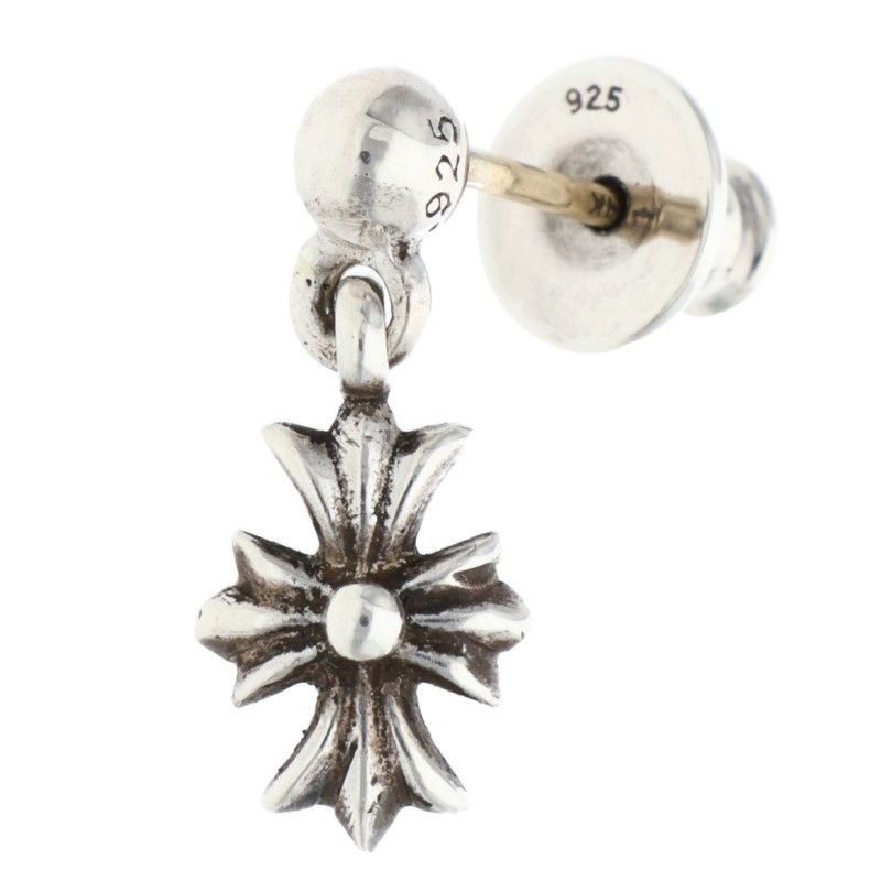 Chrome Hearts Tny CH Pls 1 Tiny Ech Plus Drop Silver Earrings