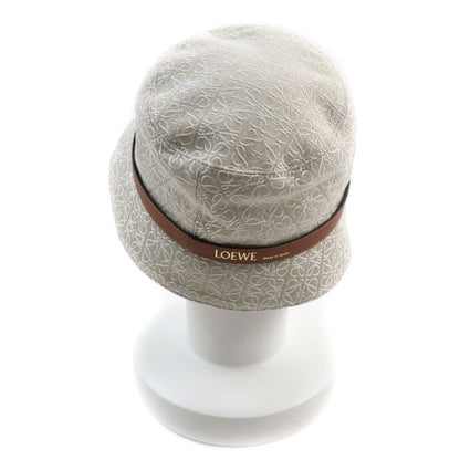 LOEWE K820hb1x41 Anagram Jacquard Logo Leather Use Bucket Hat Ecru/soft White
