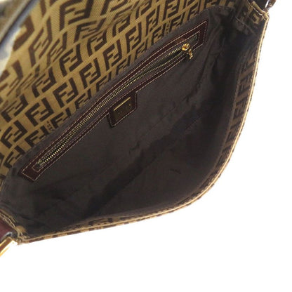 Fendi Zucchino Mamma Bucket Coated Canvas Brown Handbag 0894 Fendi