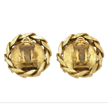 Chanel Rhinestone Round Chain Earrings — view 2
