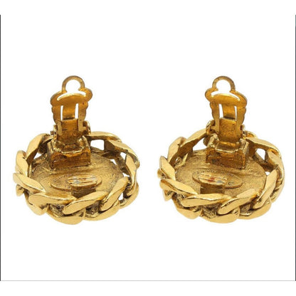Chanel Rhinestone Round Chain Earrings — view 4