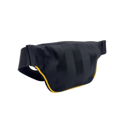 Fendi Logo Leather Nylon Yellow Black Belt Bag Silver — view 2