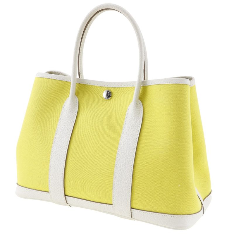 Hermes Garden Party TPM Toile Officier X Country Lime/cles Y Ladies Handbag