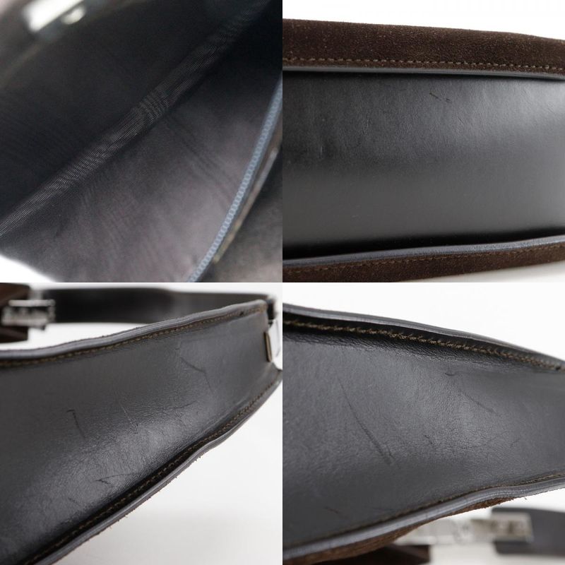 Gucci One Shoulder 001.3767.002058 Suede Brown Women Shoulder Bag