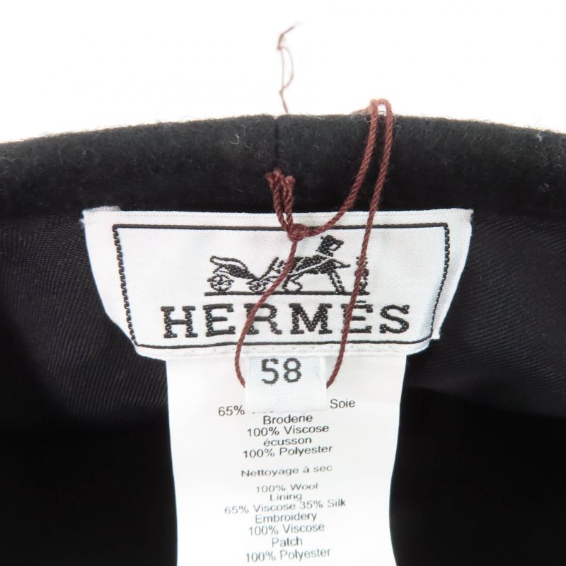 Hermes H222039n 100% Wool Saint Honore En Finesse Beret With Serie Buttons