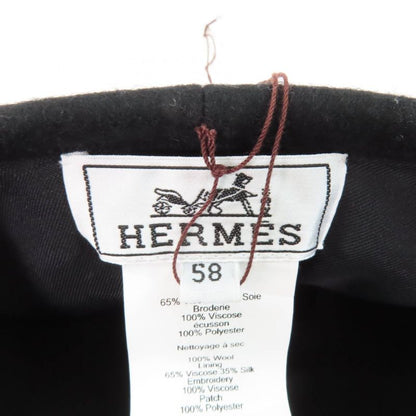 Hermes H222039n 100% Wool Saint Honore En Finesse Beret With Serie Buttons