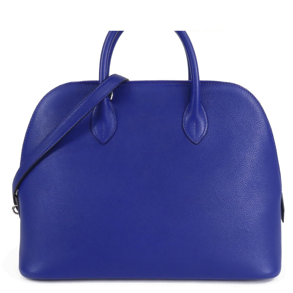 Hermes Bolide 1923 30 Blue Electric Silver Evercolor 2-Way Shoulder Bag