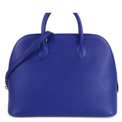 Hermes Bolide 1923 30 Blue Electric Silver Evercolor 2-Way Shoulder Bag