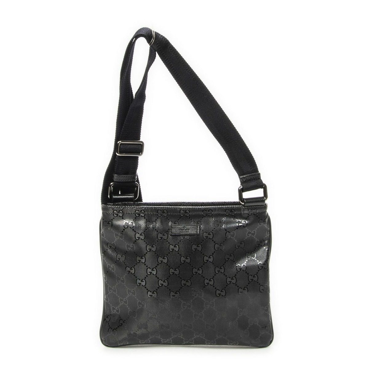 Gucci Small Messenger Black Guccissima Imprint Canvas