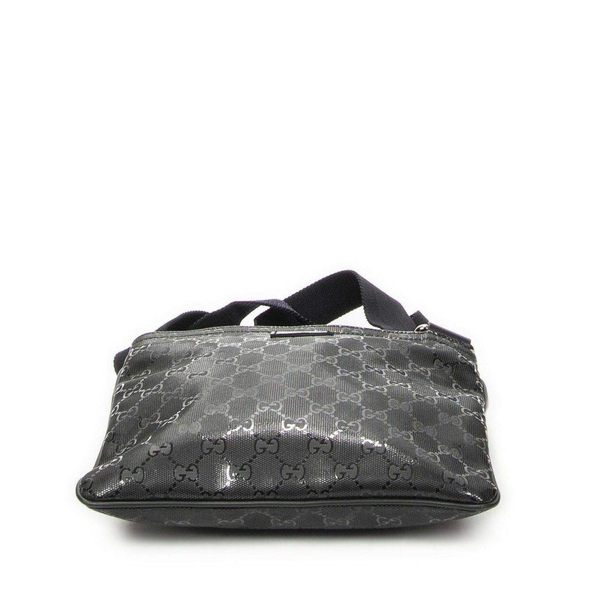 Gucci Small Messenger Black Guccissima Imprint Canvas — view 6