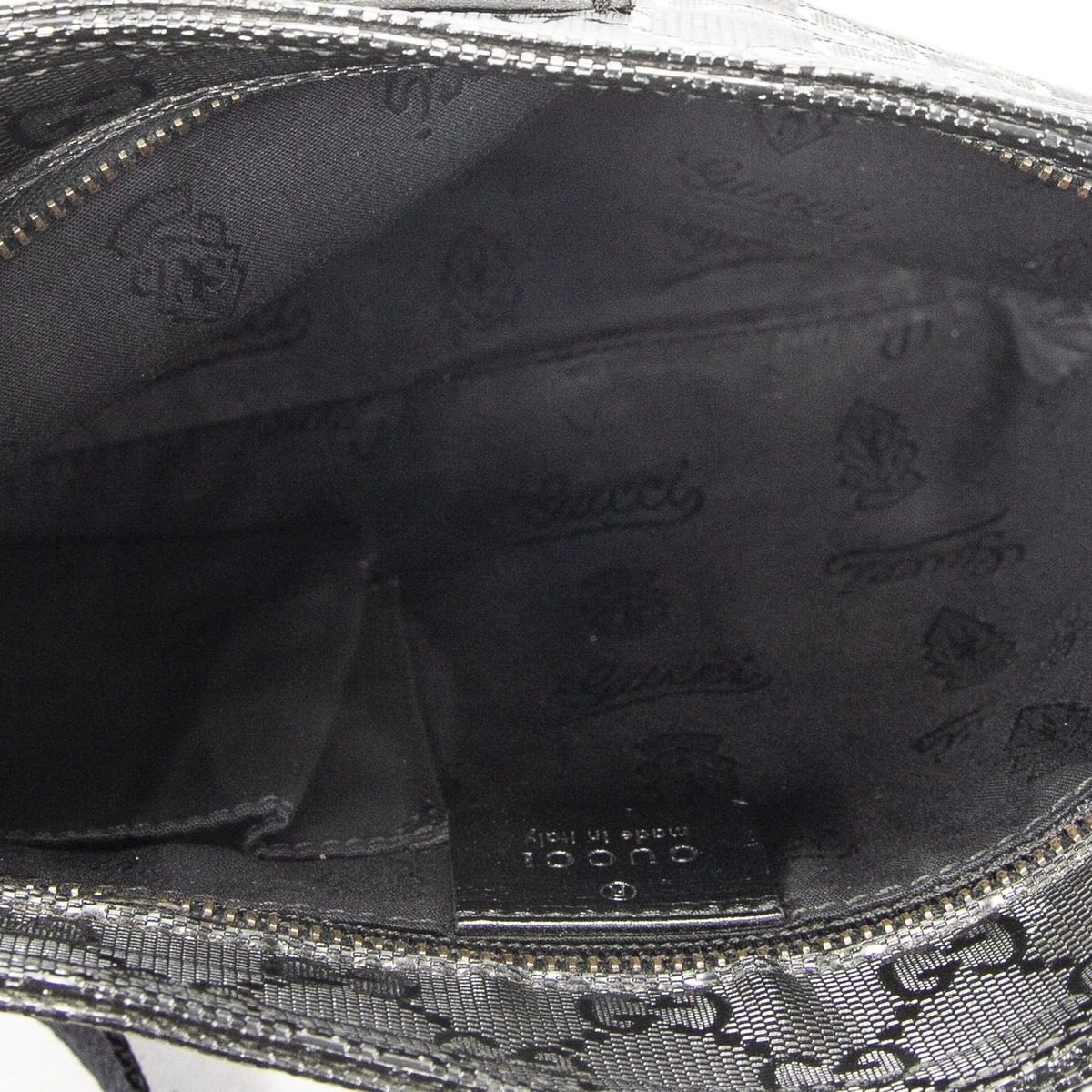 Gucci Small Messenger Black Guccissima Imprint Canvas — view 9