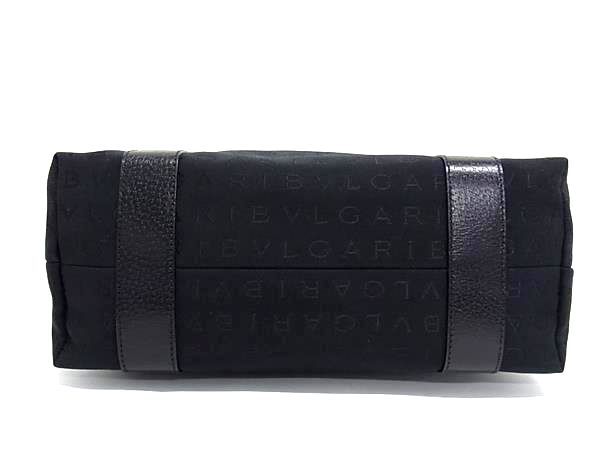Bvlgari Logomania Canvas With Pouch Handbag Tote Women Men Black Fr4961