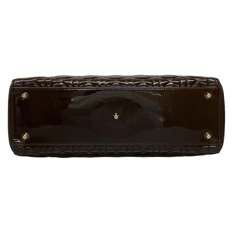 Dior/christian Dior Handbag Lady Dior Large Dark Brown Leather