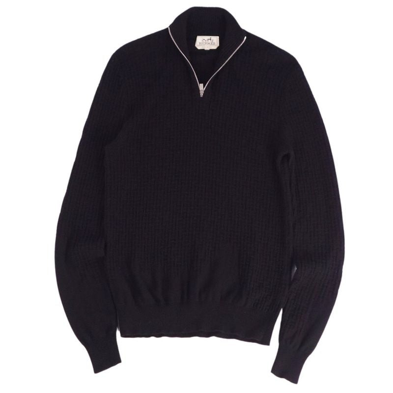 Hermes Knit Half-Zip Sweater Long Sleeve — view 2
