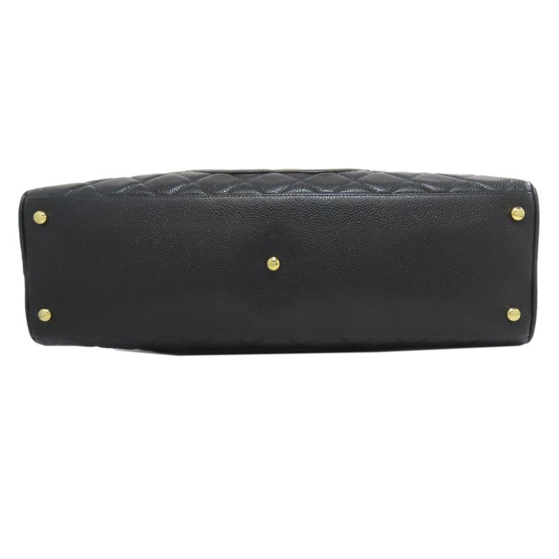 Chanel Matelasse Coco Mark Gold Hardware Boston Bag Grained Calfskin Women