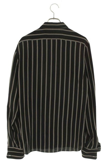 Saint Laurent Paris 20AW 621595 Y1b23 Striped Silk Long Sleeve Shirt Men 39