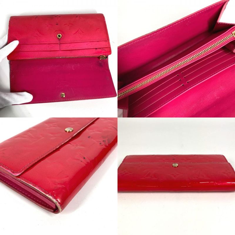 Louis Vuitton Long Wallet Portefeuille Sarah M93633 Monogram Vernis Canvas Rose