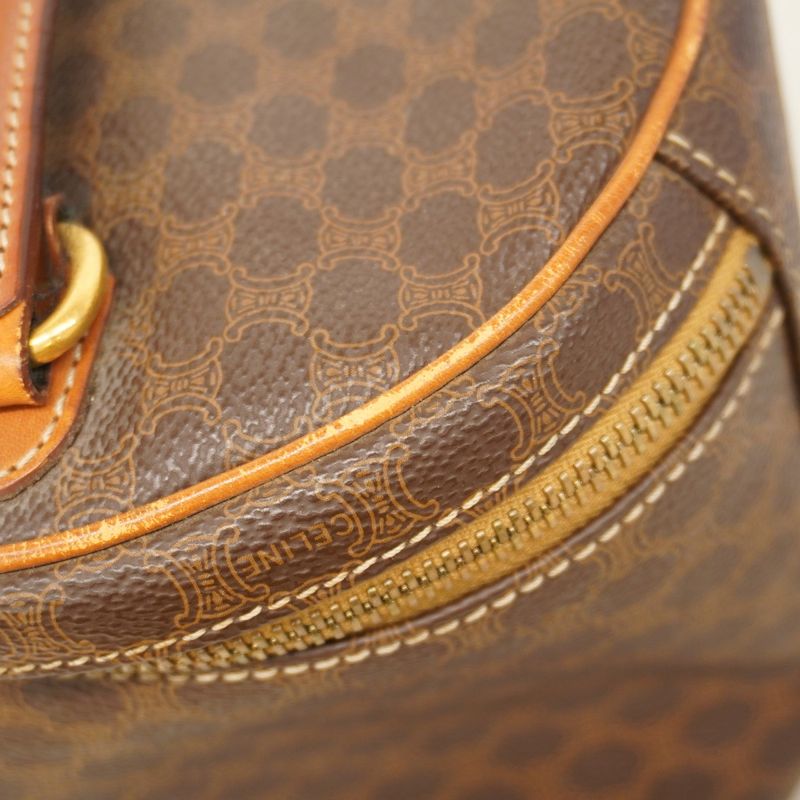 Celine Vanity Bag Macadam PVC Brown Gold Hardware Women