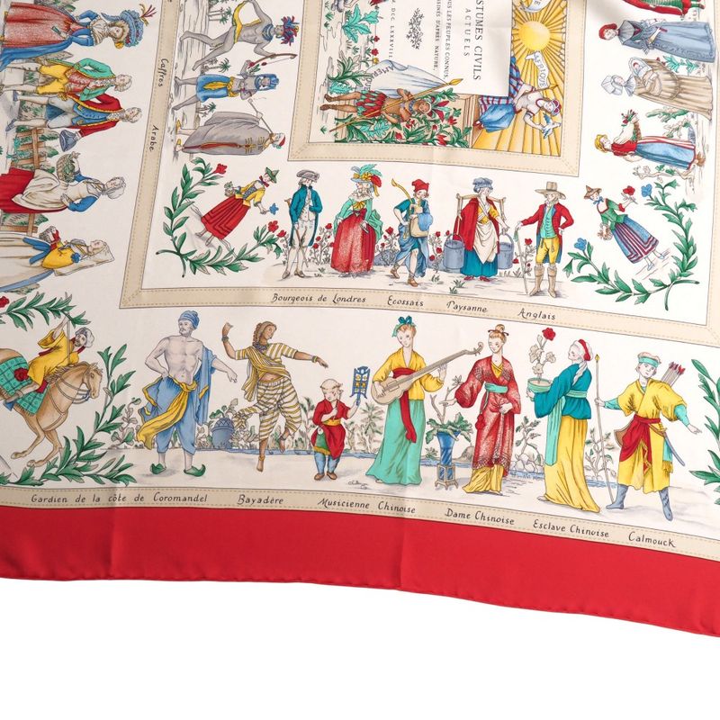 Hermes Costumes Civils Actuels Modern Civilian Attire Carré 90 Scarf Silk Twill