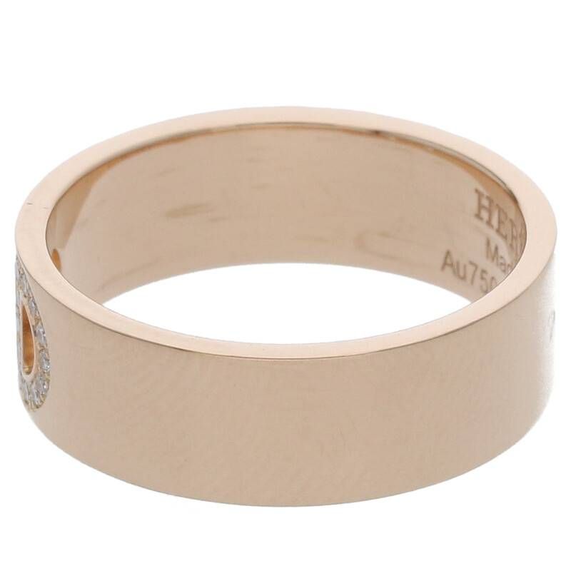 Hermes Hd'ancre 18K Pink Gold Diamond Ring Ladies 48 8
