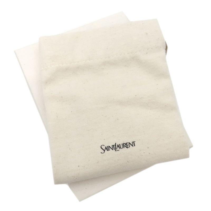 Saint Laurent Key Case Logo Leather Black Silver Hardware Black Key Case