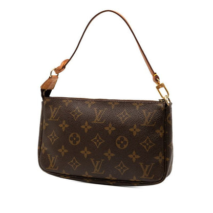 Louis Vuitton Monogram Pochette Accessoire Mini Handbag Pouch M51980 Brown PVC