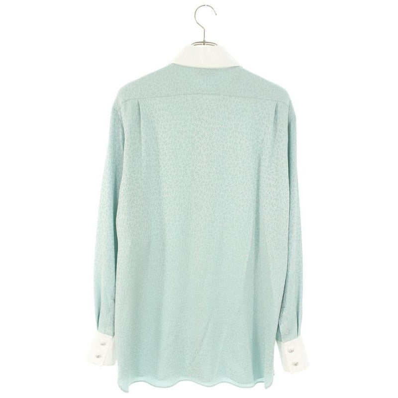 Chanel Coco Mark Allover Pattern Silk Long Sleeved Shirt 40 — view 2