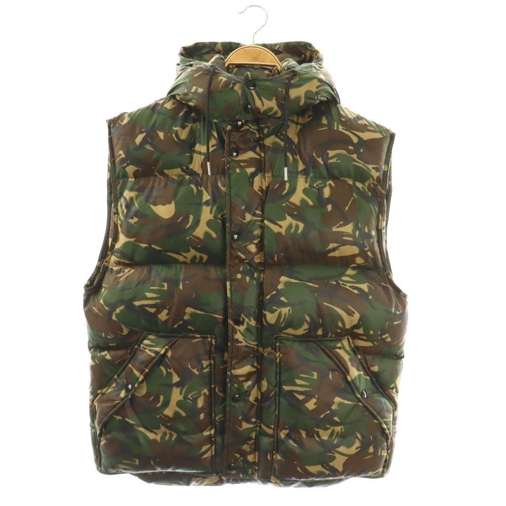 Celine Camo Pattern Vest Jacket Outer Khaki Beige Brown CX