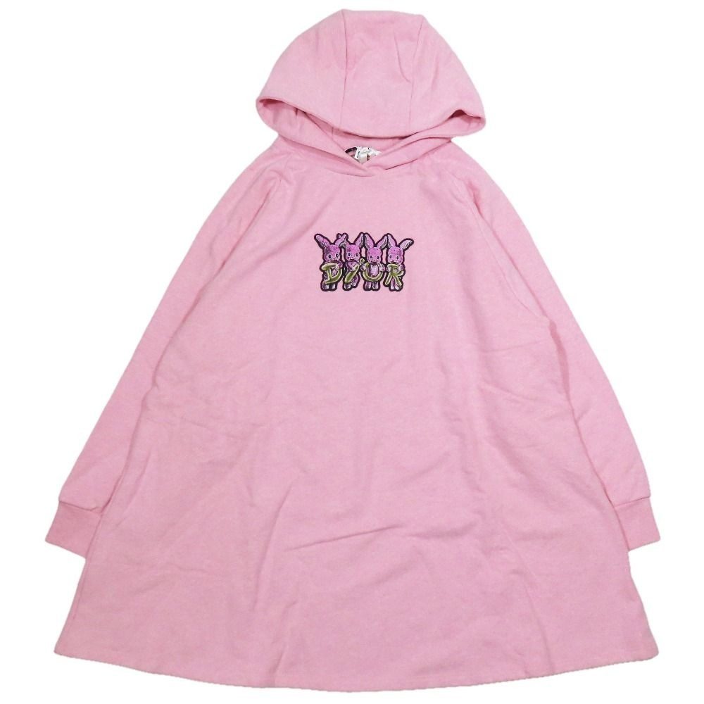 Dior Baby Pullover Hoodie Sweatshirt Dress Long Sleeve Rabbit Patch Top 12 Pink