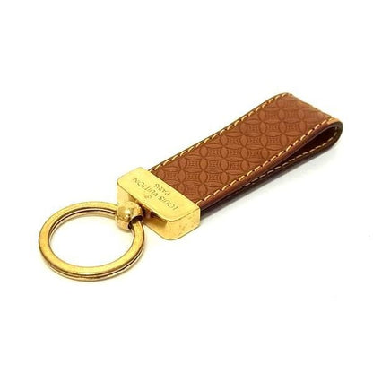 Louis Vuitton Key Holder Monogram Porte Cles Dragonne Brown Leather — view 2