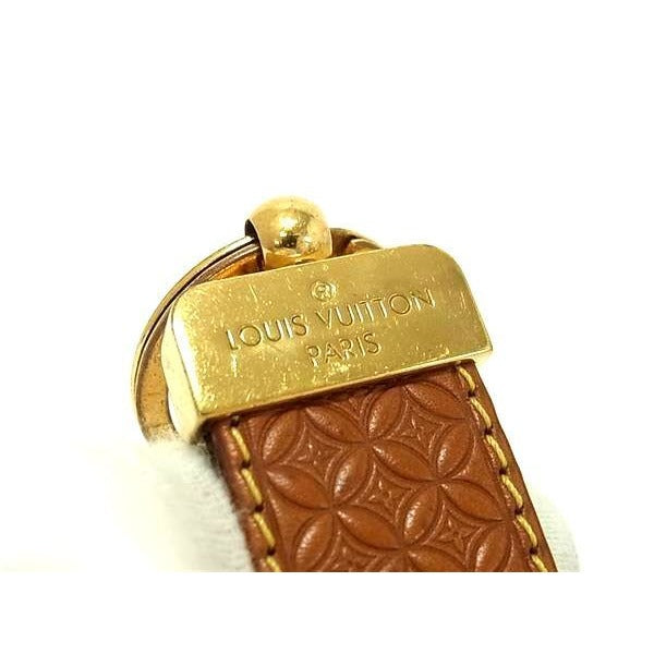 Louis Vuitton Key Holder Monogram Porte Cles Dragonne Brown Leather — view 3