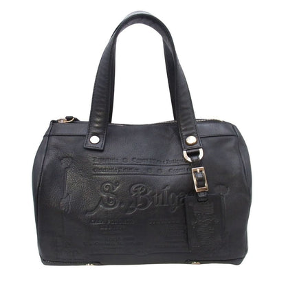 Bvlgari Collezione Mini Boston Handbag Purse Sotirio Embossed Black