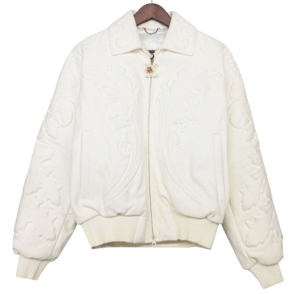 Louis Vuitton Jacket Ornament Leather Zip Up White