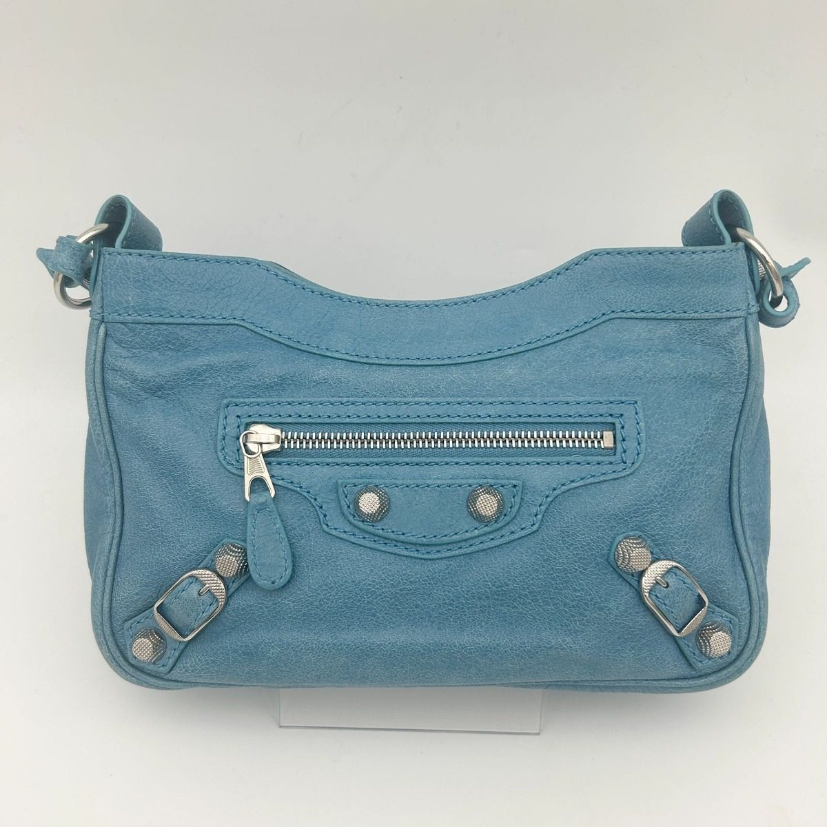Balenciaga Shoulder Bag the City Mini Blue Mint Leather — view 3