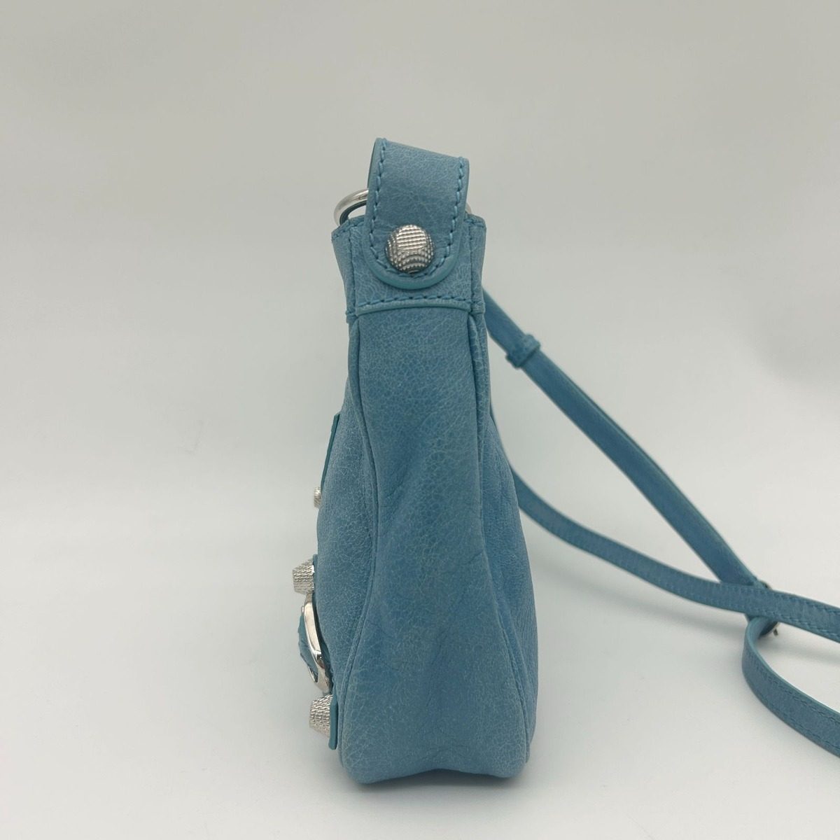 Balenciaga Shoulder Bag the City Mini Blue Mint Leather — view 5