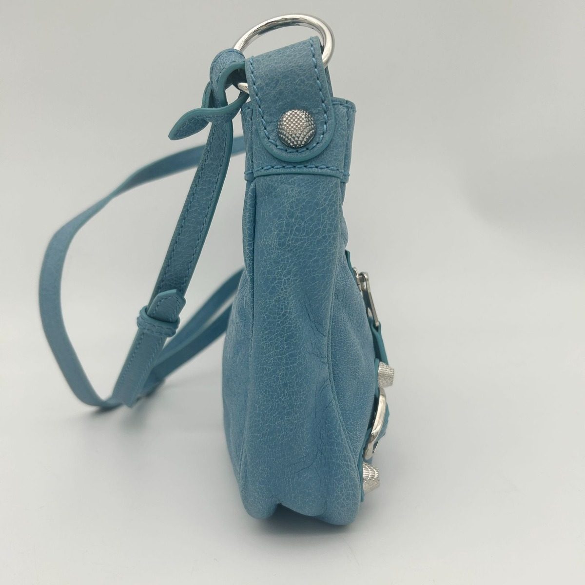 Balenciaga Shoulder Bag the City Mini Blue Mint Leather — view 6
