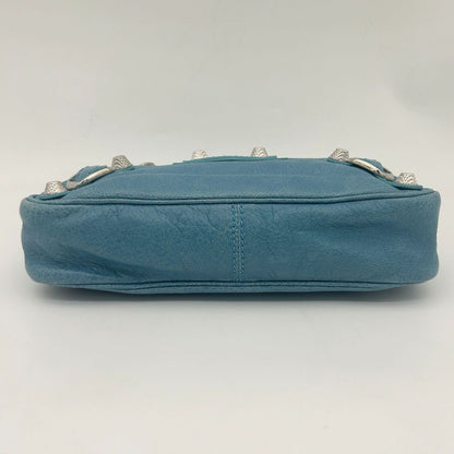 Balenciaga Shoulder Bag the City Mini Blue Mint Leather — view 7