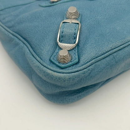 Balenciaga Shoulder Bag the City Mini Blue Mint Leather — view 8