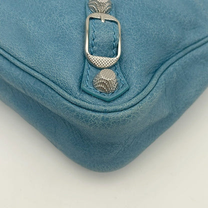 Balenciaga Shoulder Bag the City Mini Blue Mint Leather — view 9