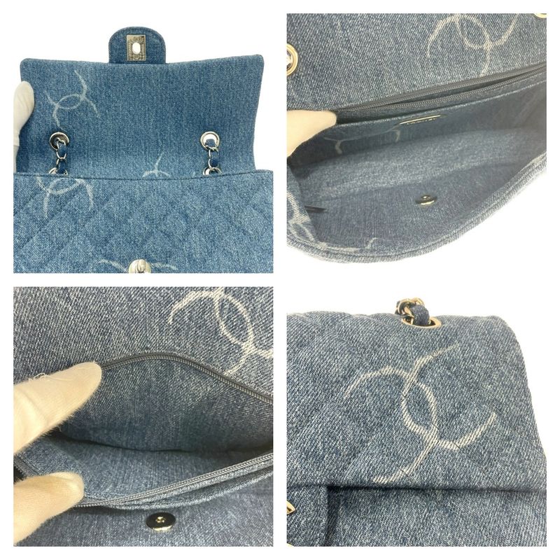 Chanel Matelasse Denim Coco Mark Print Chain Shoulder Bag Blue 465913 Shoulder