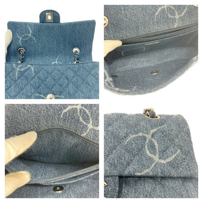 Chanel Matelasse Denim Coco Mark Print Chain Shoulder Bag Blue 465913 Shoulder