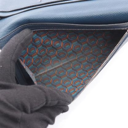 Hermes Bifold Wallet Citizen Twill Long Silk in Blue de Plus Leather Long — view 4