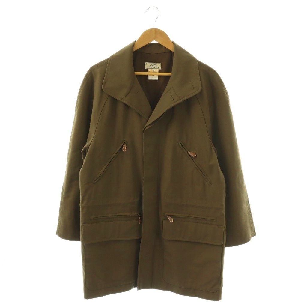 Hermes Nylon Batting Coat Fully Lined 48 Khaki OS AD