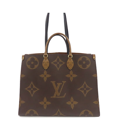 Louis Vuitton On The Go GM Brown Camel Monogram Reverse Giant 2-Way Tote Bag