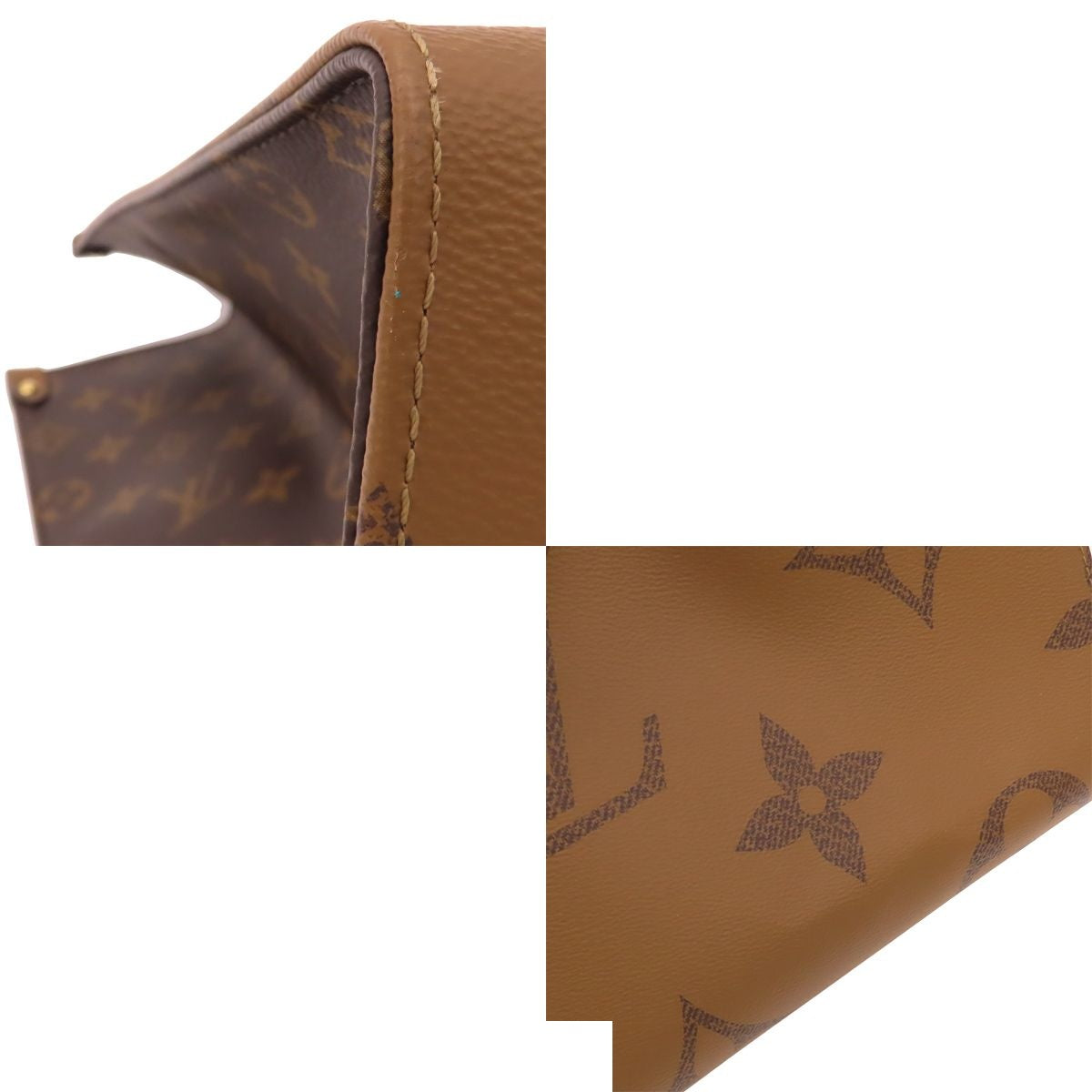 Louis Vuitton On The Go GM Brown Camel Monogram Reverse Giant 2-Way Tote Bag — view 7